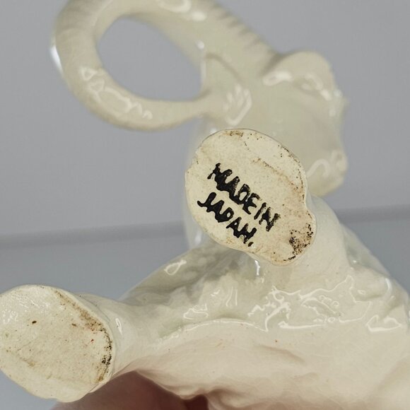 Vintage Ceramic Ram Figurine With Large Curved Horns Japan Goat Ibex Sheep MCM - Picture 6 of 9